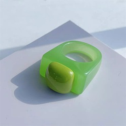 Зеленый лайм Квадратные кольца из смолы, зеленый лайм, внутренний диаметр: 17 мм