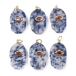 (306FM) Жонкиль матовый с лаймовой подкладкой Натуральные синие пятна яшмы подвески, Религиозные подвески в виде руки Хамса с фурнитурой из микрофибры и латунных элементов., реальный 18 k позолоченный, долговечный, стойки покрытие, без кадмия и без свинца, 27x15x6 мм, Перейти кольцо: 5x1 мм, внутренний диаметр: 3 мм