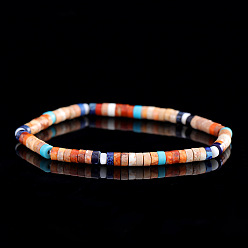 Смешанные камни Богемные эластичные браслеты из натуральных драгоценных камней и ракушек для женщин., колонка, регулируемый