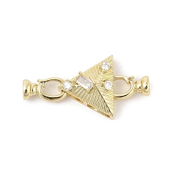 Настоящее золото 18K Латунное микропейв, прозрачный кубический цирконий, складные застежки, без кадмия, без никеля и без свинца, треугольные, реальный 18 k позолоченный, 35 мм