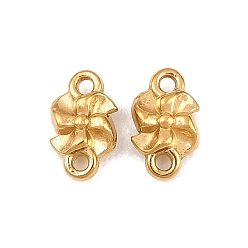 Real 18K Gold Plated 304 Stainless Steel Connector Charms, Windmil Links, Ion Plating(IP), Long-Lasting Plated, Real 18K Gold Plated, 8x5x2.7mm, Hole: 1mm, about 15pcs/bag