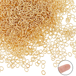 Настоящее золото 18K 304 из нержавеющей стали открыты кольца прыжок, овальные, реальный 18 k позолоченный, 4x5x0.7 мм, внутренний диаметр: 2.5x3.5 мм, 900 шт