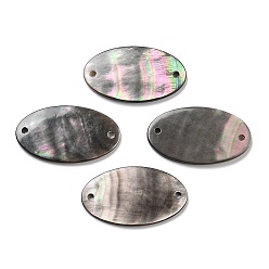 Серый Натуральные черные подвески-шармы для губ, плоская овальная ссылка, серые, 26x15x2 мм, отверстие : 1.4 мм