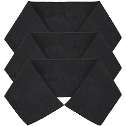 Черный 3шт. 95% хлопок и 5% эластичная резинка для манжет, отделка воротника выреза горловины пояса, трикотажный подол, стеганая ткань, чёрные, 400~428x80~85x2 мм