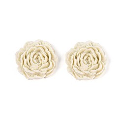 Бежевый Кабошоны из непрозрачной смолы в виде цветка, бежевые, 26.5~28x28x8.5 мм