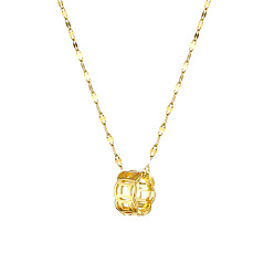 Золотой Ретро-стиль 303 подвеска в виде монеты из нержавеющей стали, цепочка с рифленой поверхностью для женщин, золотые, 17.72 дюйм (45 см)