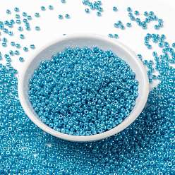 (RR433) Opaque Turquoise Blue Luster Миюки круглые бусины рокайль, японский бисер, (rr 433) непрозрачный бирюзово-голубой блеск, 8/0, 3 мм, отверстие : 1 мм, Около 19000~20500 шт / фунт