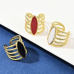 (52) Непрозрачная лаванда Конский глаз 304 эмалированные манжеты из нержавеющей стали для женщин, ионное покрытие (ip), реальный 18 k позолоченный, разноцветные, 22.5 мм, внутренний диаметр: регулируемый