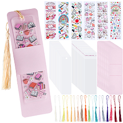 (52) Непрозрачная лаванда Наборы для изготовления книг своими руками, включая прозрачную акриловую доску, чистый лист бумаги, кистями, УФ-наклейки, разноцветные, 122x42x0.5 мм