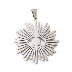 Нержавеющая Сталь Цвет Антикоррозийные 304 подвески из нержавеющей стали, лазерная резка, глаза очарование, цвет нержавеющей стали, 31.5x28.5x1 мм, отверстие : 5x2.5 мм