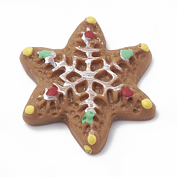 Camel Resin Decoden Cabochons, Gingersnap Snowflake, Imitation Food, Camel, 21x18x4mm