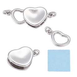 Платина 1застежки-коробочки из стерлингового серебра, с прыжковых колец, платина, 20 мм