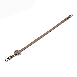 Розово-Коричневый Ручки сумки из воловьей кожи с цветочным краем, с заклепкой из сплава, железной поворотной застежкой и кольцом d, аксессуары для замены ремня для сумки, розово-коричневый, 36.6x1.25x0.55 см