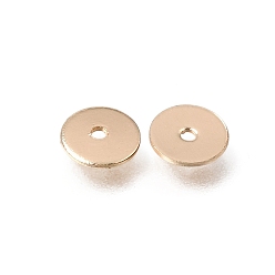 Light Gold Brass Beads, Flat Round, Rack Plating, Long-Lasting Plated, Light Gold, 6x0.5mm, Hole: 1mm