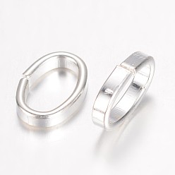 Серебро Связывающий железо кольца, овальные, серебряный цвет гальваническим, 10x7x2 мм