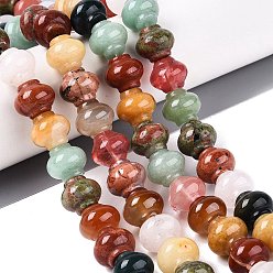 Mixed Stone Natural & Synthetic Mixed Gemstone Beads Strands, Lantern, Mixed Dyed and Undyed, 11~12x14x14mm, Hole: 0.5~0.9mm, about 33pcs/strand, 15.55~15.94 inch(39.5~40.5cm)