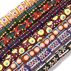 (52) Непрозрачная лаванда Эмалевые бусины ручной работы в технике лэмпворк, бусины ручной работы, ухабистая колонна, разноцветные, 18.5~19.5x13~15.5 мм, отверстие : 2 мм