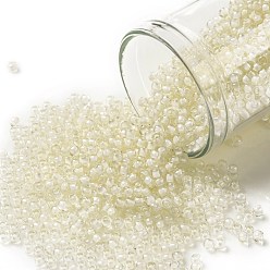 (981C) Inside Color Crystal/White Lined Круглые бусины toho, японский бисер, (981 c) внутри цветной кристалл / белая подкладка, 11/0, 2.2 мм, отверстие : 0.8 мм, Около 50000 шт / фунт