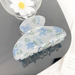 Светло-Синий Акриловые коготь заколки, аксессуары для волос для женщин и девочек, арка, голубой, 80x45 мм