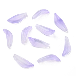 Medium lila Transparente Glas-Anhänger, petaline, Medium lila, 21.5x8x5 mm, Bohrung: 1 mm