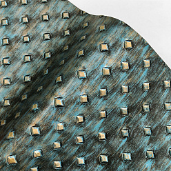 Темно-бирюзовый Ткань из искусственной кожи с тиснением и квадратным узором, для поделок из кожи, аксессуары для изготовления сумок, темные бирюзовый, 30x135 см