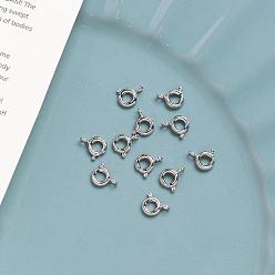 Платина Латунная застежка пружинного кольца, платина, 5.5 мм