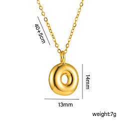 Letter O 304 массивные ожерелья с инициалами из нержавеющей стали, реальный 18 k позолоченный, Письмо O, 15.75 дюйм (40 см)