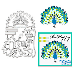 Peacock Углеродистая сталь разрезает трафареты, для diy scrapbooking, Фотоальбом, декоративная бумага для тиснения, павлин, 128x93x0.8 мм