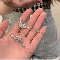 Платина Сплав манжеты серьги, с имитацией жемчужина бисера, цепочка-оберег, платина