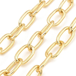 Золотой Оксидированные алюминиевые кабельные цепи, несварные, с катушкой, золотые, 19.5x11x2.5 мм, около 32.81 футов (10 м) / рулон