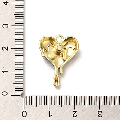Черный Подвески из эмали и сплава, очарование тающего сердца, золотые, чёрные, 21.5x16.5x5.5 мм, отверстие : 1.8 мм
