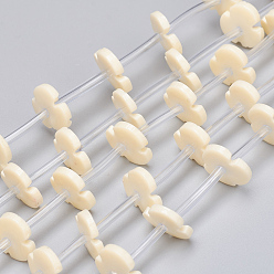 Желтая Старая Ткань  Синтетические коралловые бусины ниток, окрашенные, резной цветок, старое кружево, 13x13x2.3 мм, отверстие : 0.8 мм, около 20 шт / нитка