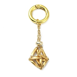 Золотой 304 брелки-мешочки из нержавеющей стали, с пружинными застежками из сплава, золотые, 64 мм