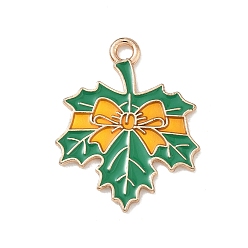 Лист Подвески из сплава с эмалью ко дню благодарения, кленового листа, 25x20x1 мм, отверстие : 2 мм