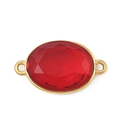 Красный 304 подвески-подвески из нержавеющей стали с кубическим цирконием и овальной коннекторной подвеской, вакуумное покрытие pvd, реальный 18 k позолоченный, красные, 22.5x13x6 мм, отверстие : 1.6 мм