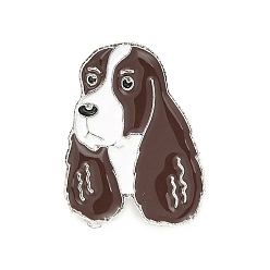 Собака Эмалированная булавка с латунными защелками-бабочками, значок сплава для одежды рюкзака, английский спрингер-спаниель, 26x19.5x10 мм, штифты : 1.1 мм