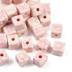 Красный Акриловые бусины имитация бирюзы, кубические, красные, 8x8x8 мм, отверстие : 2 мм, о 925 шт / 500 г.