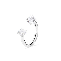 Нержавеющая Сталь Цвет 316 хирургическая нержавеющая сталь, хрустальные стразы 17 калиброванные безрезьбовые лабреты, круглые подковообразные кольца, пирсинг украшения для женщин мужчин, цвет нержавеющей стали, 10 мм, штифты : 1.2 мм