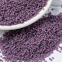 (RR4489) Duracoat Dyed Opaque Dark Orchid MIYUKI Round Rocailles Beads, Japanese Seed Beads, (RR4489) Duracoat Dyed Opaque Dark Orchid, 15/0, 1.5mm, Hole: 0.7mm, about 5555pcs/bottle, 10g/bottle
