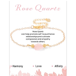 Розовый Кварц Женские браслеты с звеньями из грубого необработанного натурального розового кварца, 4-3/4 дюйм (12 см)