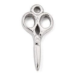 Stainless Steel Color 304 Stainless Steel Pendants, Scissor Charms, Stainless Steel Color, 24.5x11x2.5mm, Hole: 1.9mm
