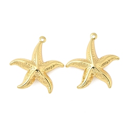Настоящее золото 18K Латунные подвески, без кадмия и без свинца, морская звезда, реальный 18 k позолоченный, 32.5x30.5x7.5 мм, отверстие : 1.5 мм