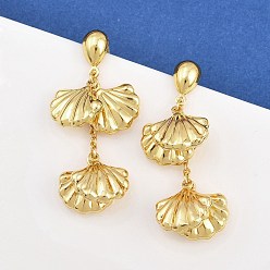 Лист 304 из нержавеющей стали болтаться серьги, золотые, лист, 48.5 мм