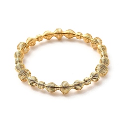 Golden Ion Plating(IP) 304 Stainless Steel Spiral Beaded Bangle, Wire Wrapped Jewelry for Women, Golden, Inner Diameter: 2-3/8 inch(6cm)