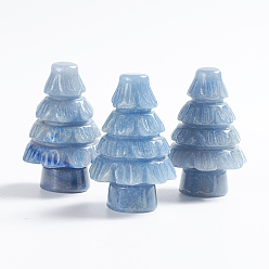 Blue Aventurine Natural Blue Aventurine Display Decorations, Tree, 34~35x51~54mm