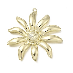 Golden Alloy Pendants, Sunflower Charms, Golden, 46x44.5x5mm, Hole: 1.6mm