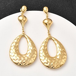 Золотой 304 Серьги-гвоздики в форме капли из нержавеющей стали, золотые, 81x32 мм