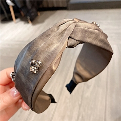 Светло-коричневый Тканевые резинки для волос для женщин и девочек, со стразами, загар, 60 мм