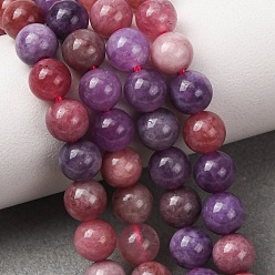 (52) Непрозрачная лаванда Окрашенные натуральные малайзийские нефритовые бусинки, круглые, разноцветные, 6 мм, отверстие : 1 мм, около 31 шт / нитка, 7.48 дюйм (19 см)