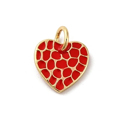 Настоящее золото 18K Латунь эмаль прелести, шарма сердца, с целью перехода в кольце, стойки покрытие, без свинца и без кадмия, долговечный, реальный 18 k позолоченный, 10x10x1 мм, отверстие : 3.5 мм